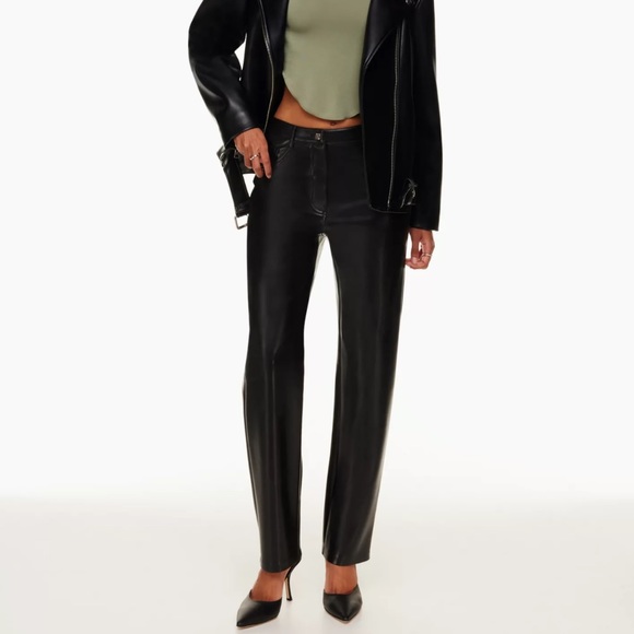 Aritzia Wilfred the Melina pant leather 2 black - Picture 2 of 4